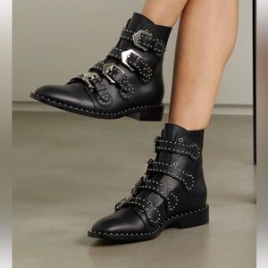 Givenchy Black Studded Combat Boots